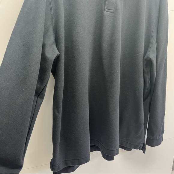 LL Bean Shirt Mens XXL Tall Black Long Sleeve Polo Pullover 1/4 Button Soft - Picture 3 of 7